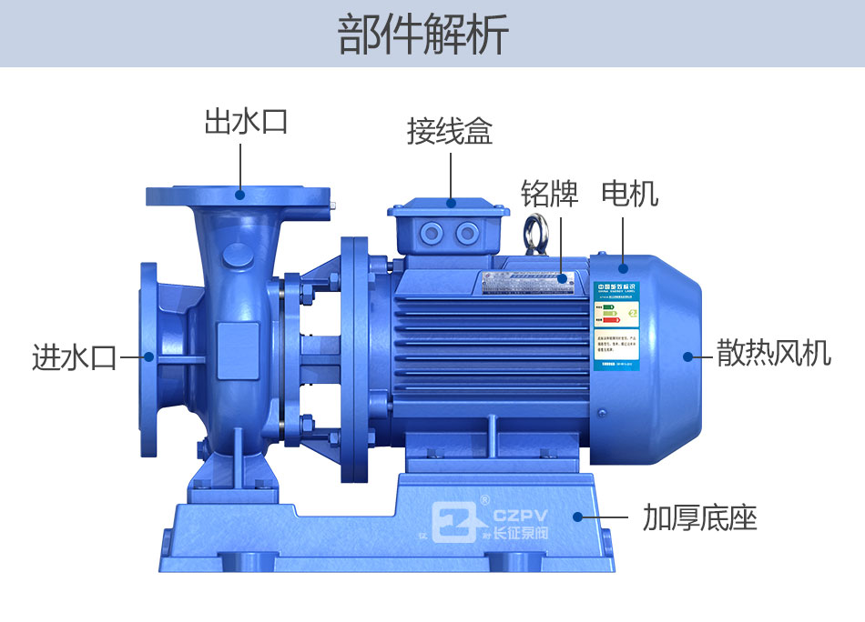 CZW臥式大流量熱水循環(huán)泵部件分解